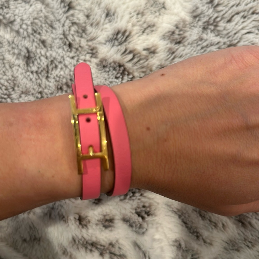 REVERSIBLE HERMES LEATHER BRACELET